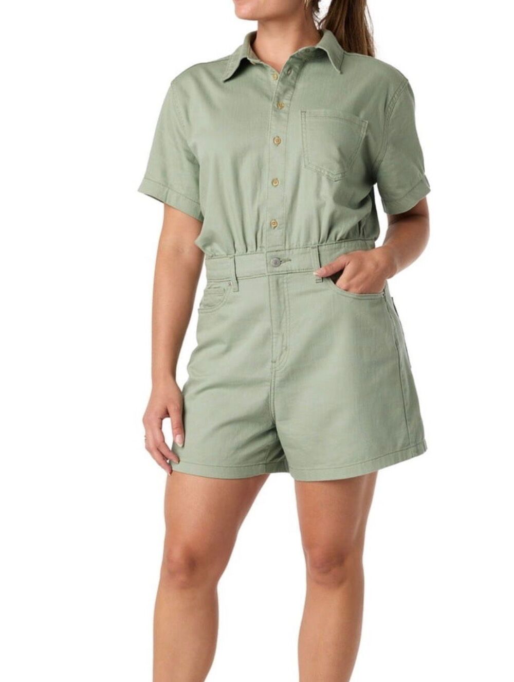 Levi Strauss Vintage Summer Romper in Seagrass Size XL Nwot